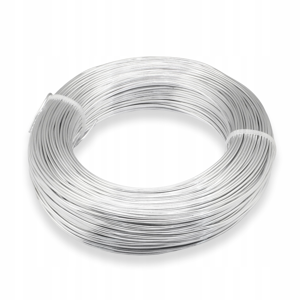 Hliníkový drát, Kulatý, pro tvorbu šperků, Stříbrný, 4mm, 500g~16m