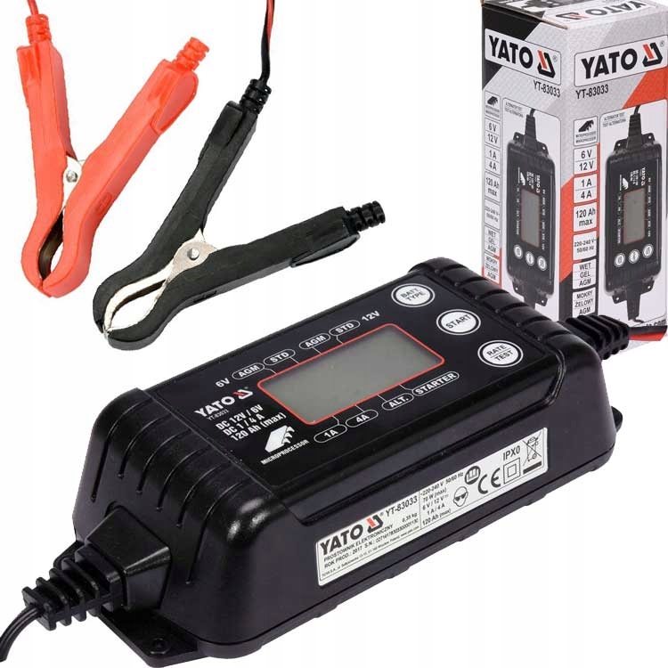

Yato Prostownik Elektroniczny LCD 6V 12V 1A 4A