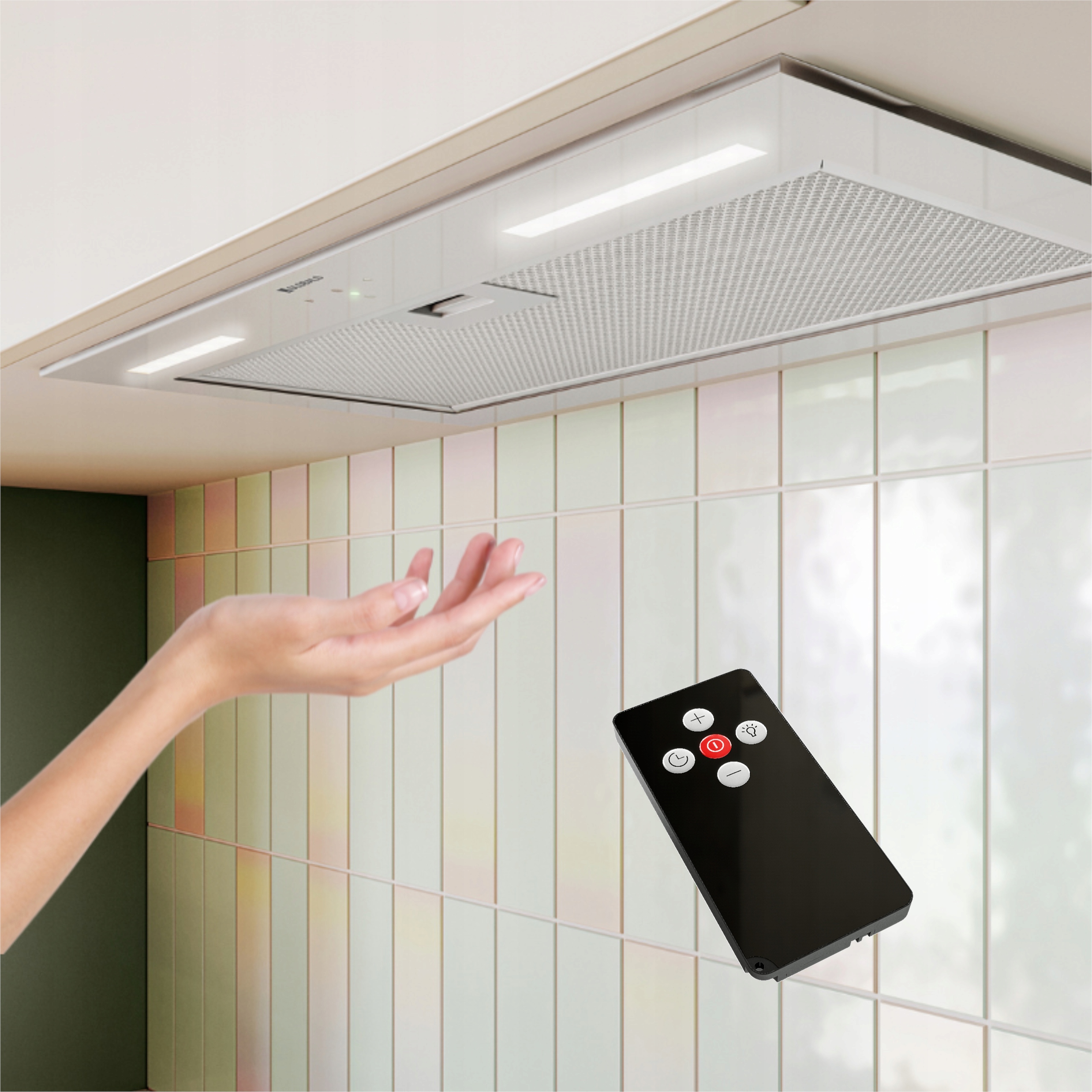 Okap Kuchenny Do Zabudowy Globalo 60 cm Sterowany Gestami Białe Szkło Led