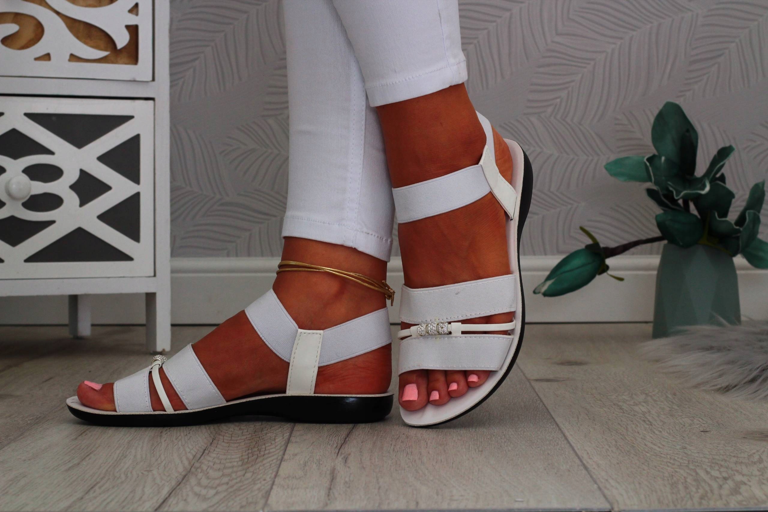 SANDAŁY DAMSKIE SPORTOWE PROFILOWANE GUMA PŁASKIE Długość wkładki 23 cm