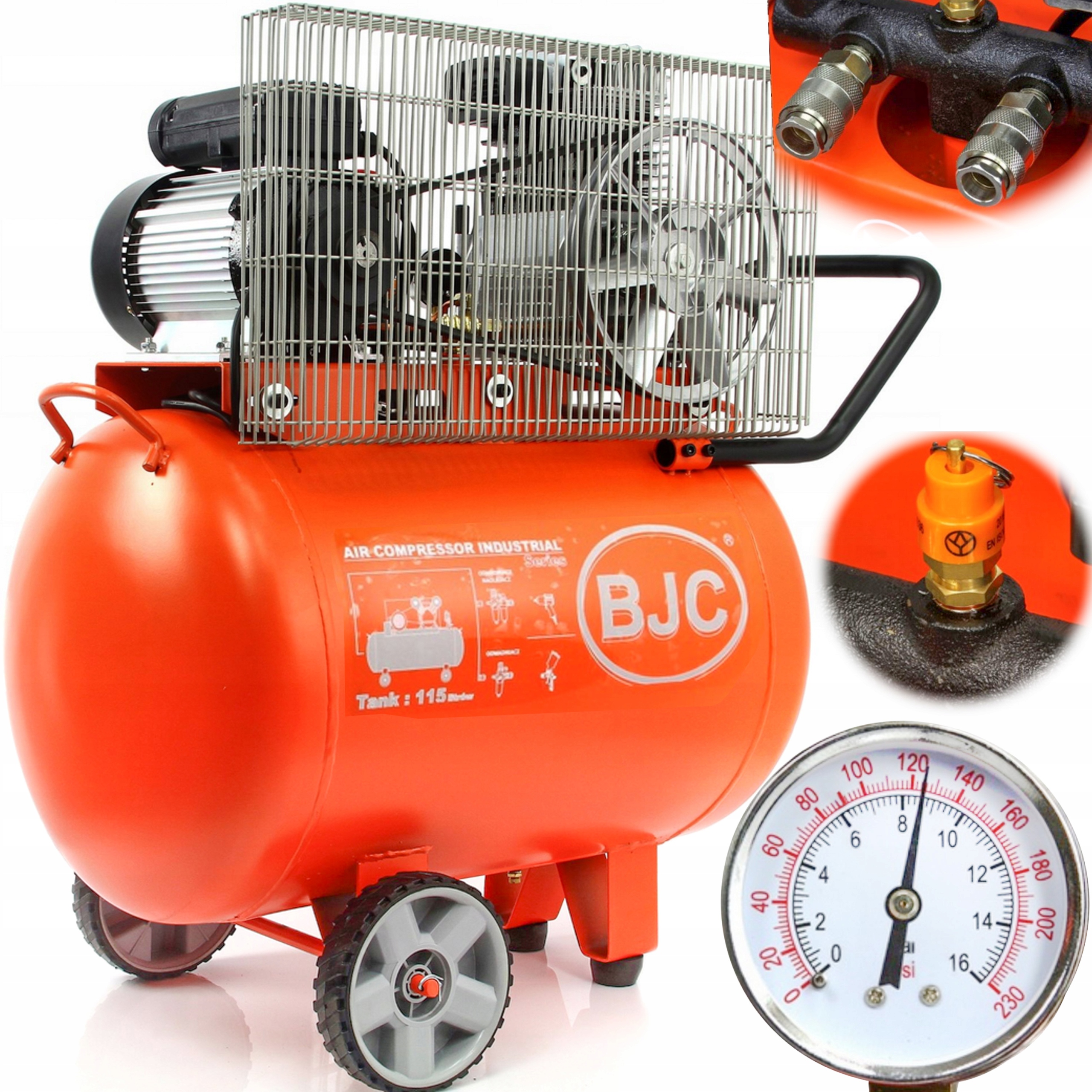 

Bjc Kompresor Olejowy 115L Sprężarka 2 Tłoki 2,2kW
