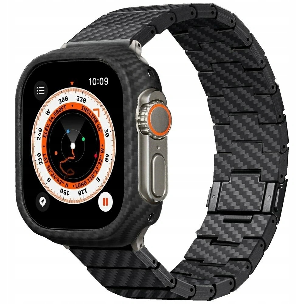 Pásek Pitaka Carbon Fiber Modern pro Apple Watch 1-11 Se Ultra černo šedý