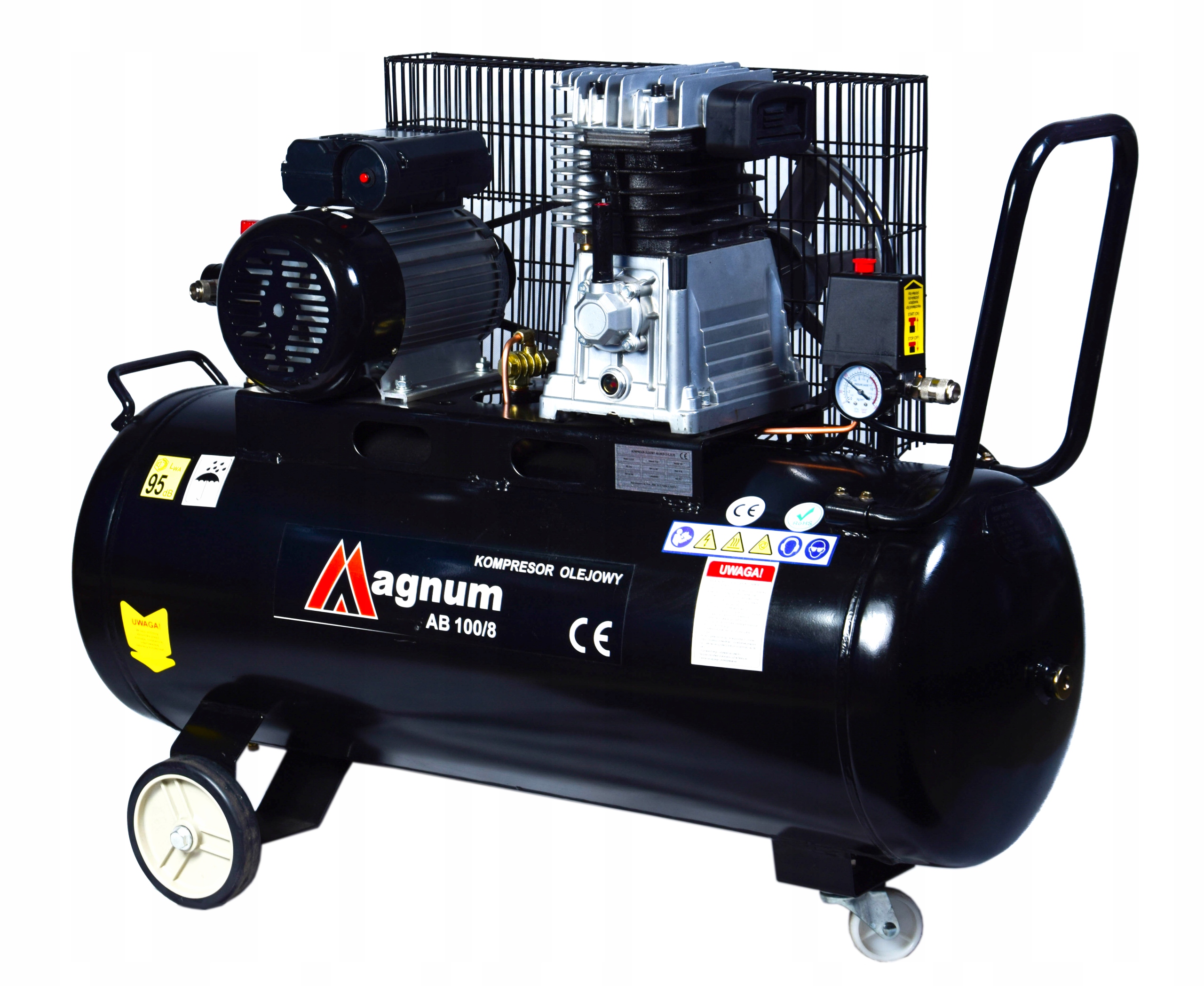 KOMPRESOR MAGNUM 369L/MIN 230V 2,2kW 8 BAR 100L Moc silnika 3 KM