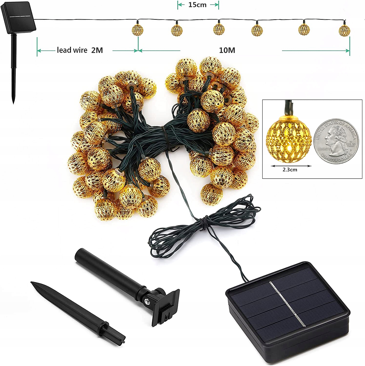 LAMPKI SOLARNE OGRODOWE GIRLANDA ŚWIETLNA 10M Kod producenta 924250