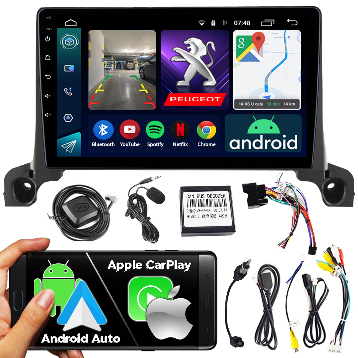 Automobilové Rádio Ncs RS-305 Peugeot 3008/4008/5008 2017-2020 4+64 gb