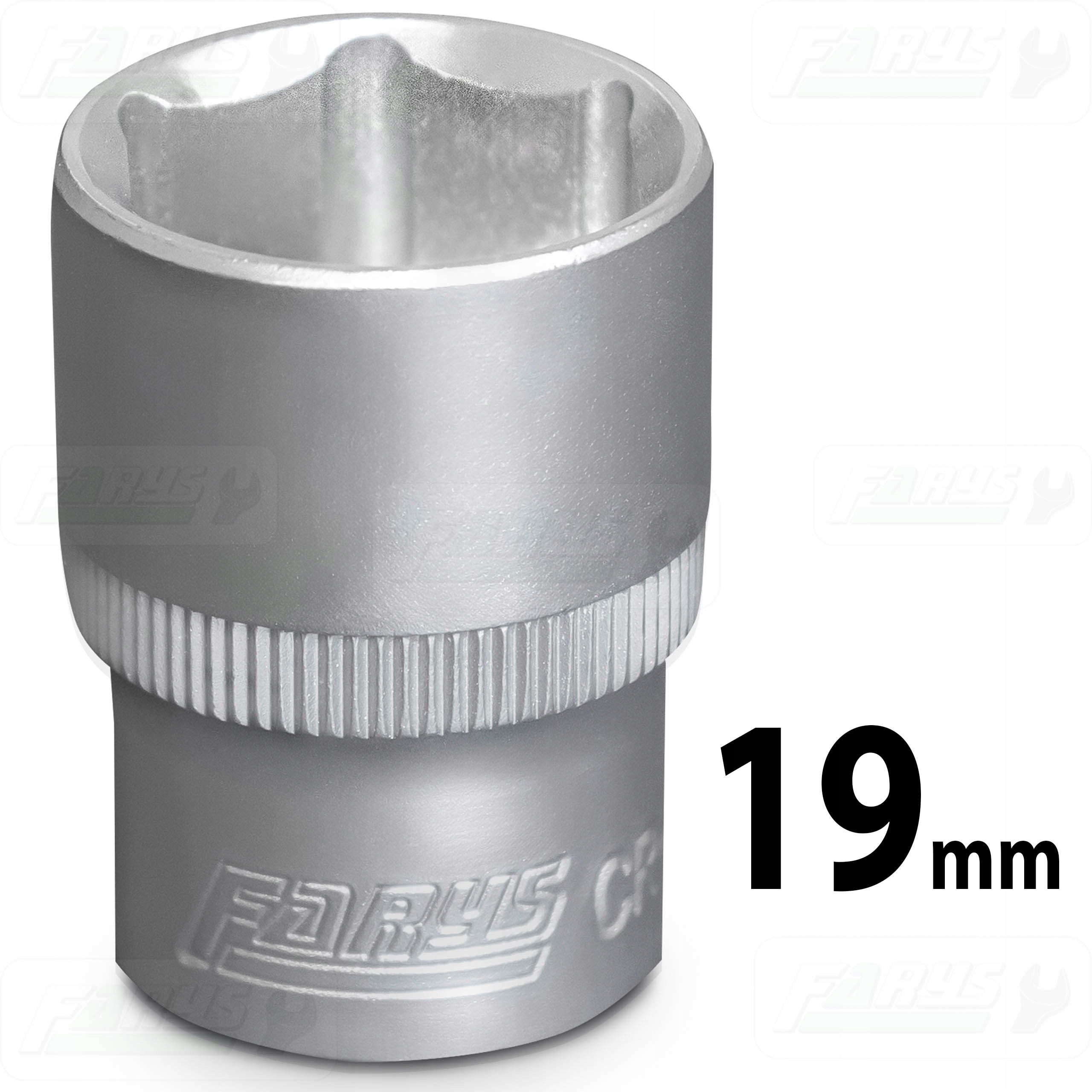 Nasadka 19mm 1/2" Sześciokątna Krótka 6-kątna CrV Mocna Farys FR1212