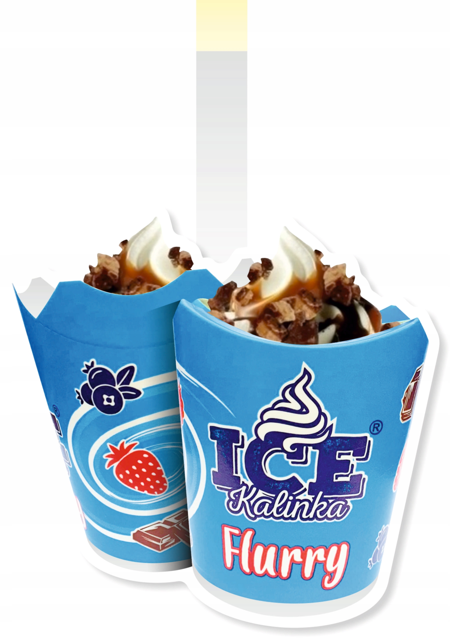 Wobbler reklamowy kubki do lodów Flurry 21x23cm
