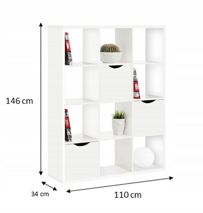 REGAŁ Z POJEMNIKAMI Slash 110x34x146 cm Marka inna