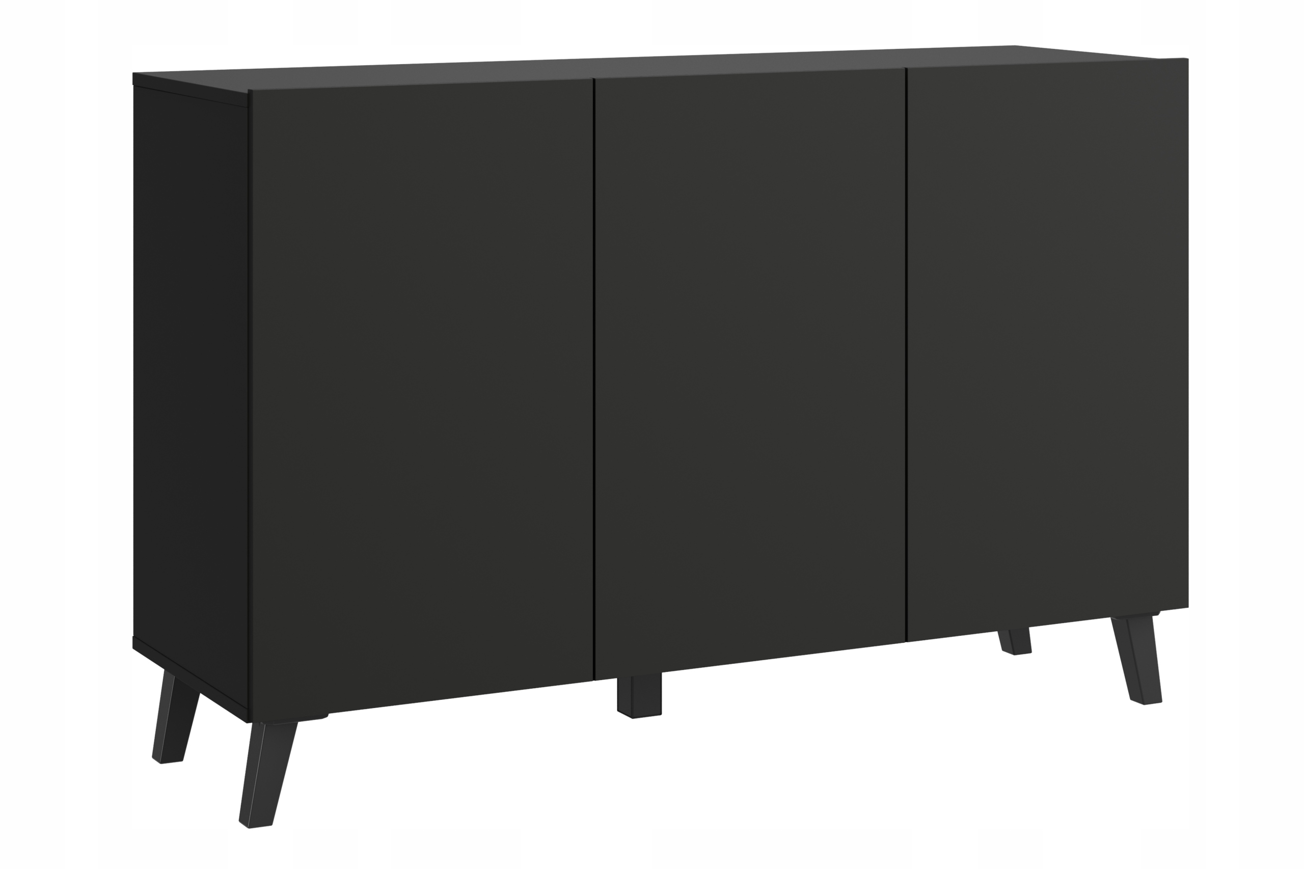 Moderní komoda 120 cm do obývacího pokoje na nožkách, černá, grafit, minimalistická