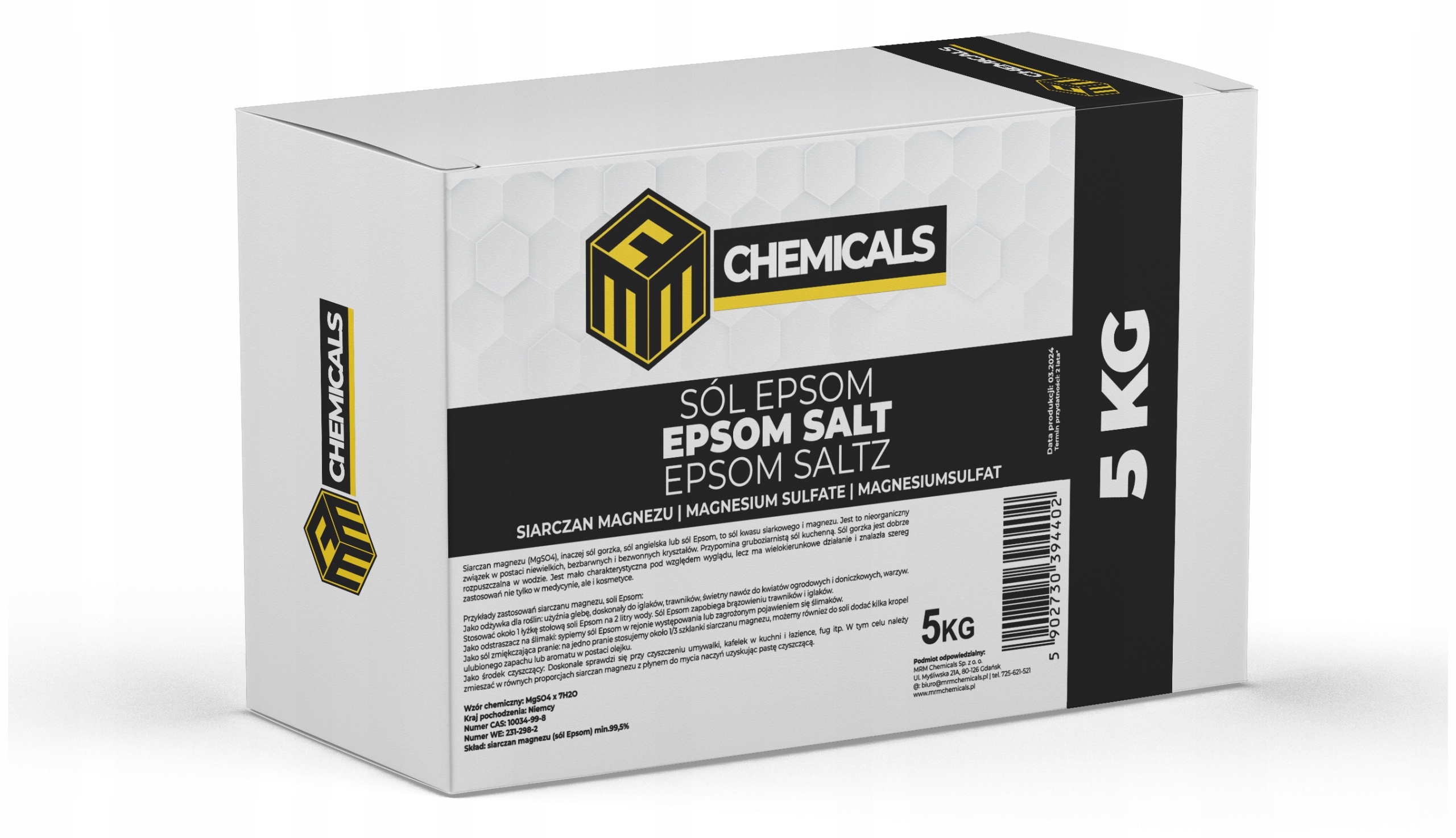 SÓL EPSOM GORZKA SIARCZAN MAGNEZU DO KĄPIELI 5KG