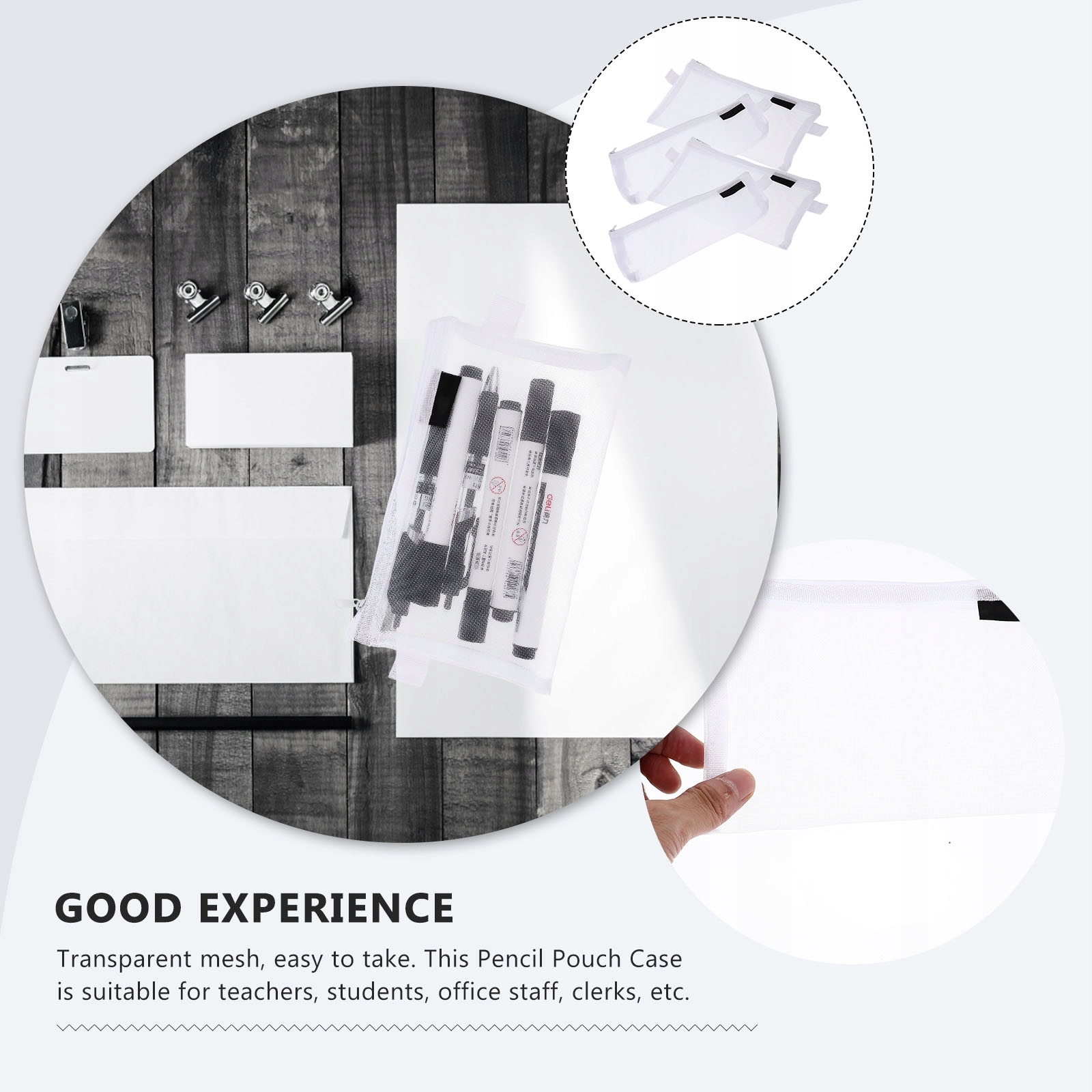 POJEMNIK NA PIÓRO DUŻEJ POJEMNOŚCI Z ZAMKNIĘTYM BIAŁYM Marka bez marki