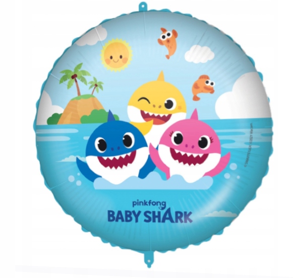 Balon foliowy Baby Shark Okrągły 46cm urodziny