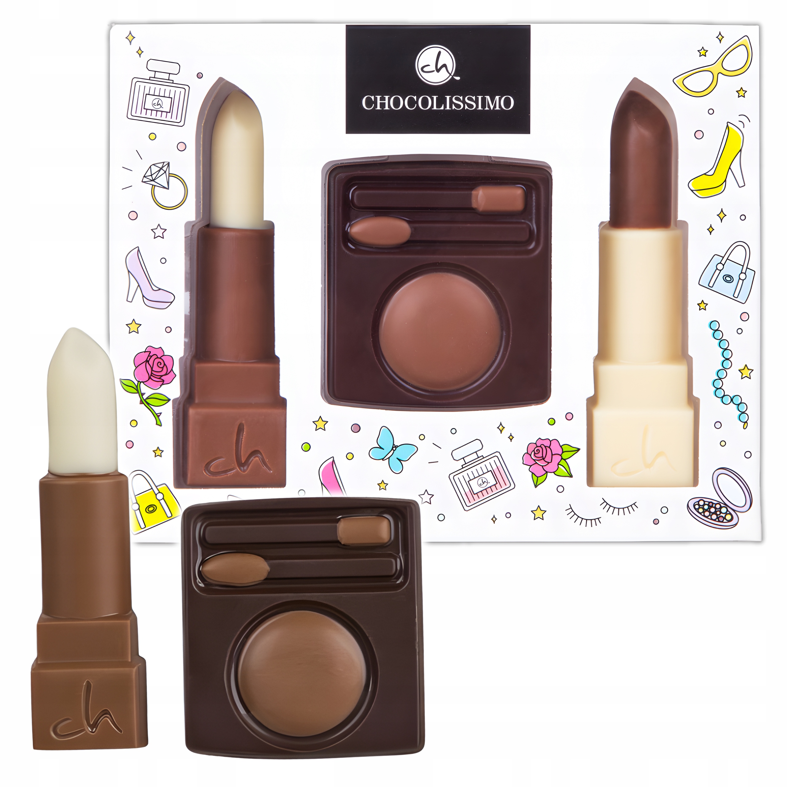 Levně Dárek ke Dni žen pro ni přítelkyně, manželky, čokoládky, Make-up sada