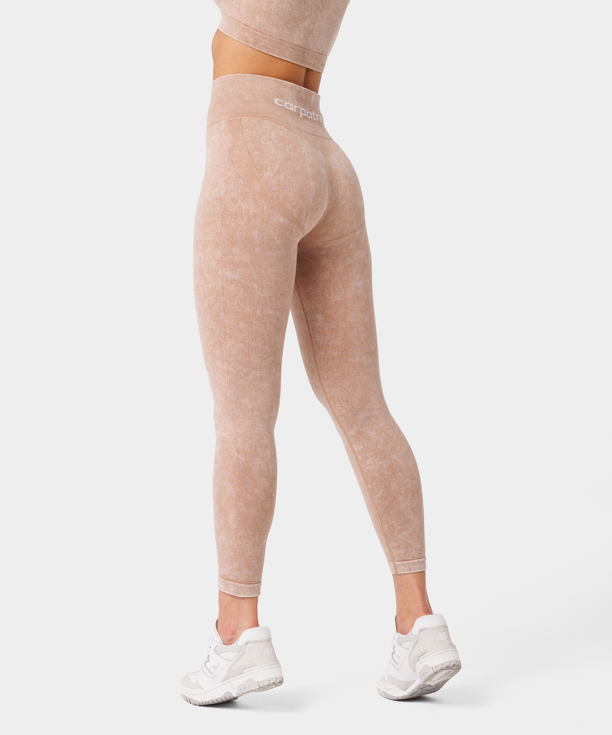 LEGGINSY SPORTOWE GRUBY MATERIAŁ BEŻOWE FITNESS TRENING - M Rozmiar M