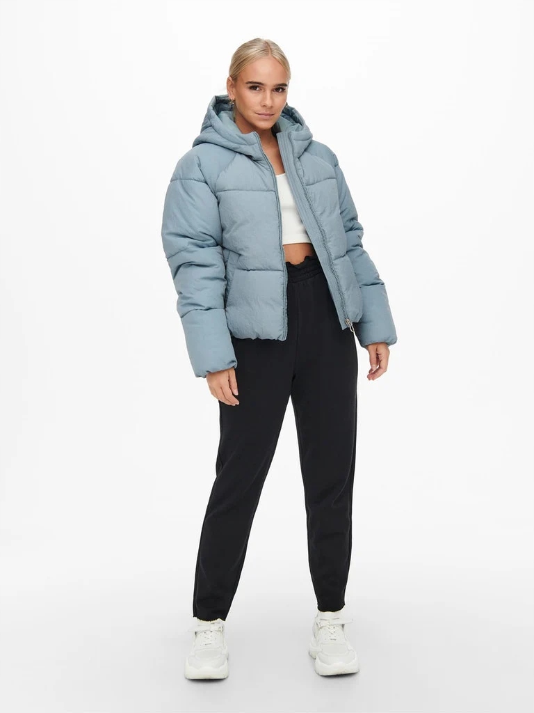 KURTKA PUCHOWA ZIMOWA DAMSKA ONLY R.XL NIEBIESKA KAPTUR KRÓTKA