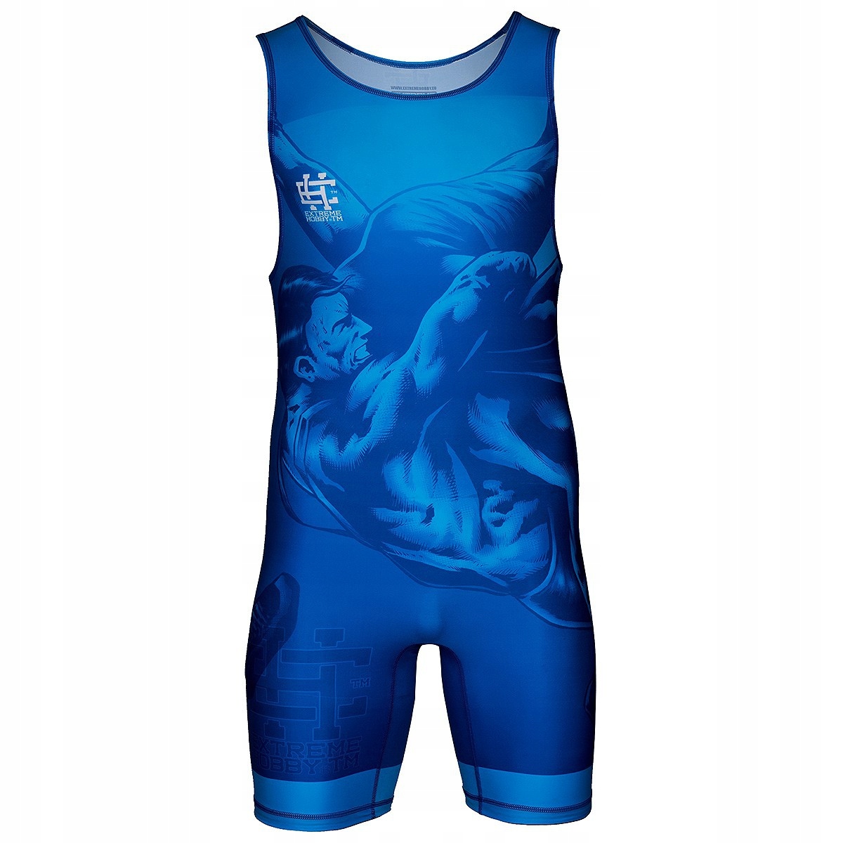 Kostium zapaśniczy męski WRESTLING NIEBIESKI 3XL EXTREME HOBBY Kolor dominujący odcienie niebieskiego