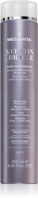Medavita Keratin Miracle Sleek Hair Shampoo Šampon Vyhlazující 250ML