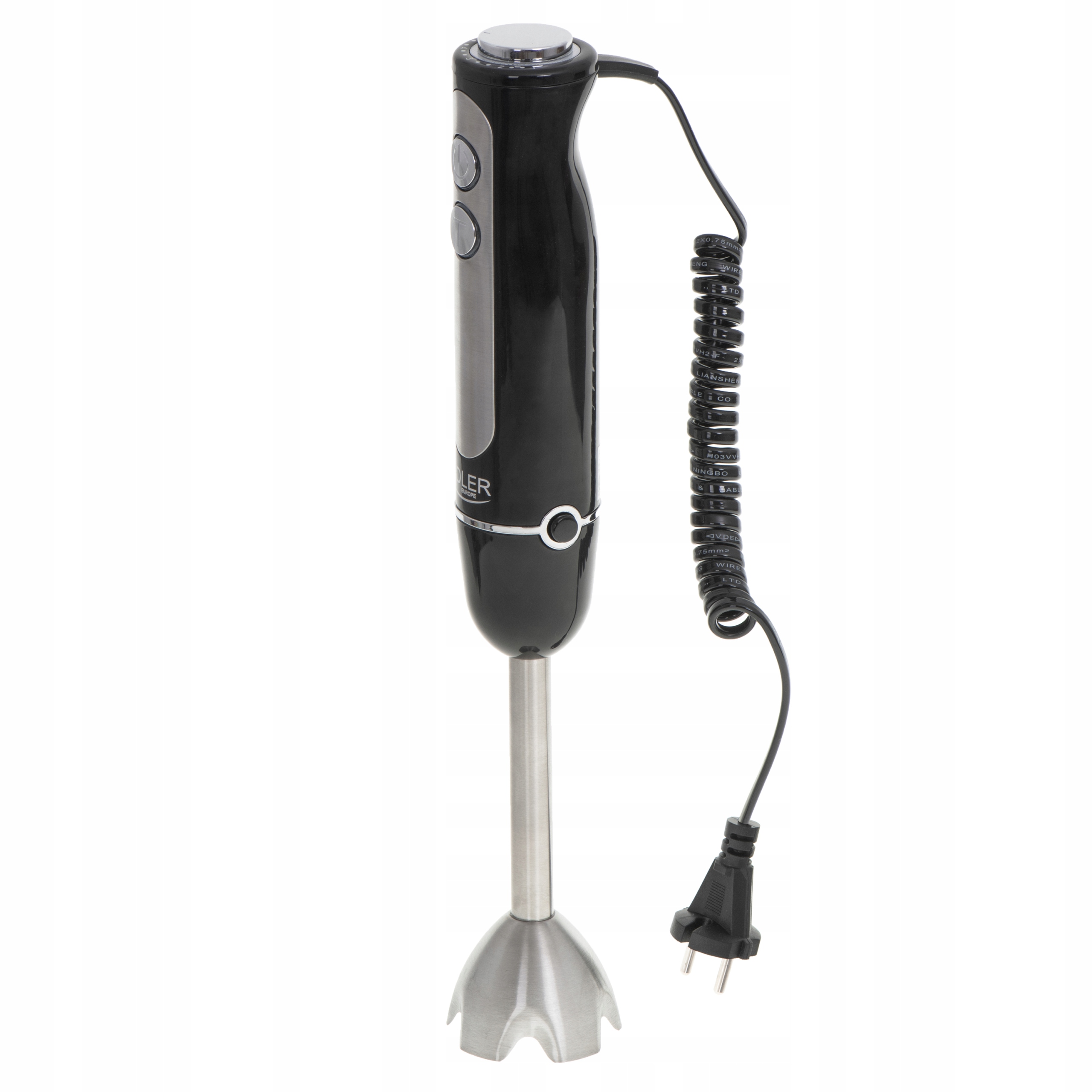 Blender ręczny AD 4625 Black - 5 prędkości, Turbo, stal nierdzewna