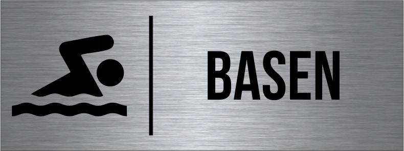 TABLICZKA BASEN Aluminium Piktogram Srebrna