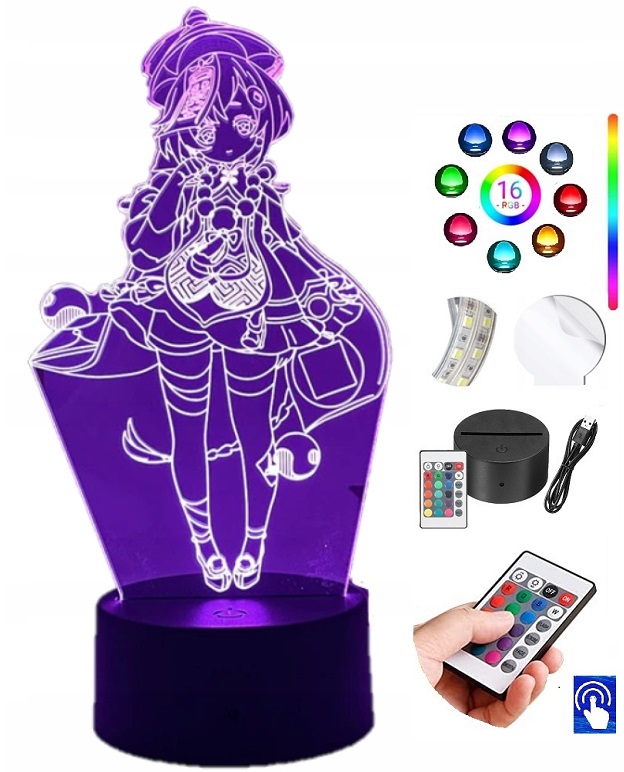 Lampka Nocna Genshin Impact 16 Kolorów LED PLEXIDO