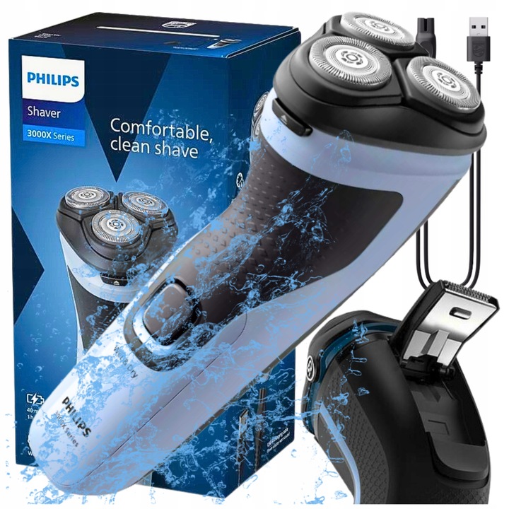 Elektryczna Maszynka Do Golenia Golarka Philips Ostrza 4D Wysuwany Trymer