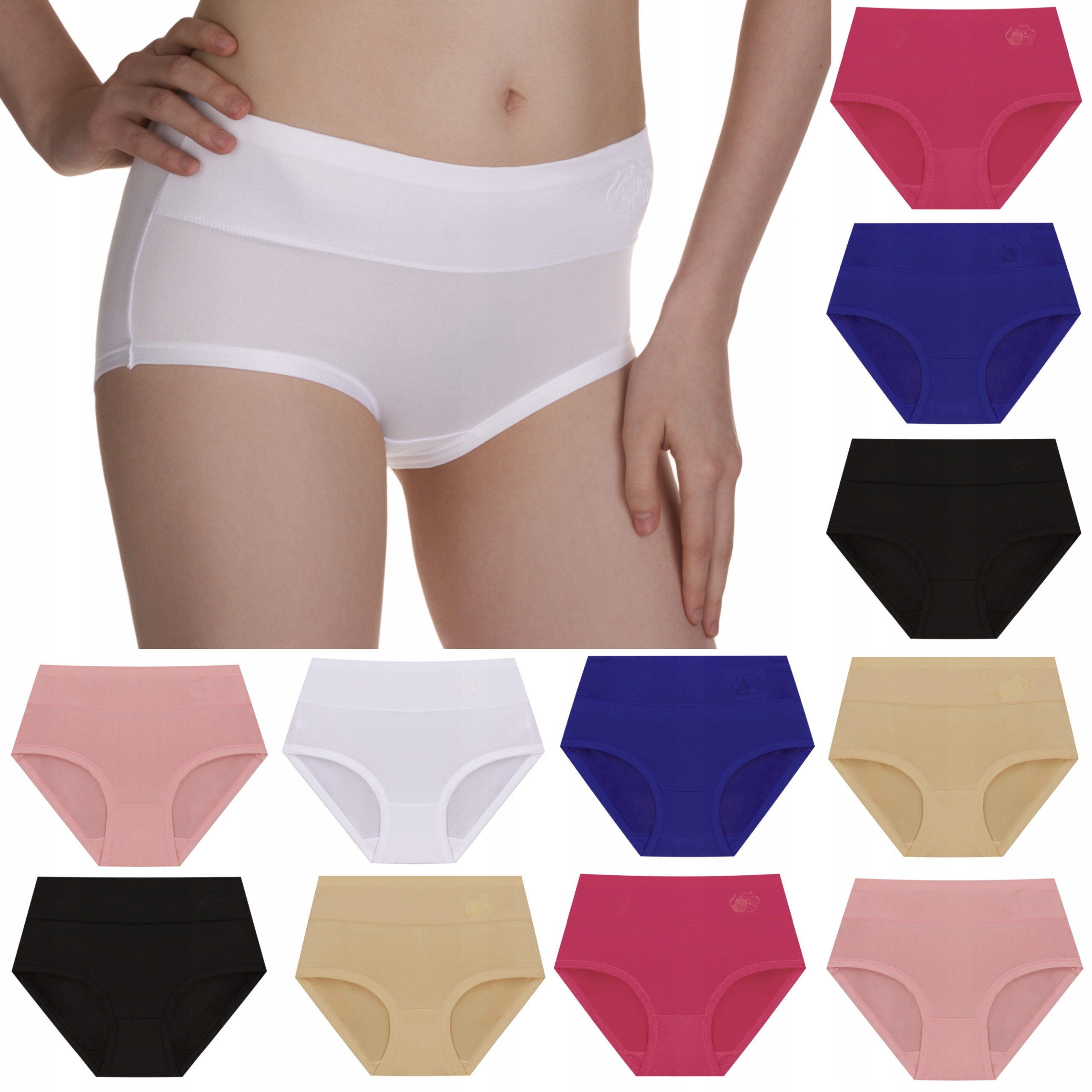 

12x figi/majtki damskie Sabina wysokie bambus XL