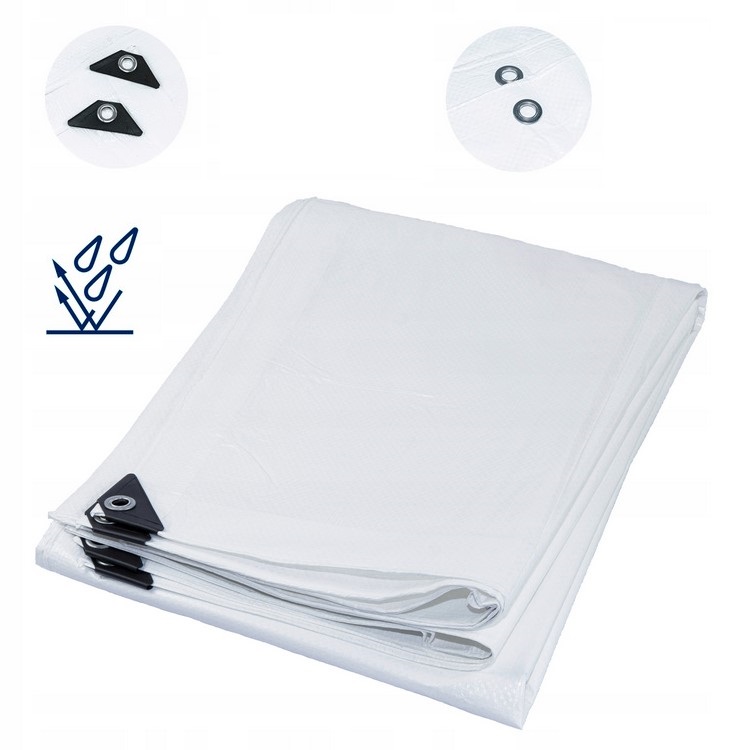 PLANDEKA BIAŁA WZMACNIANA 100g/m2 SILNA 3x4 +UV