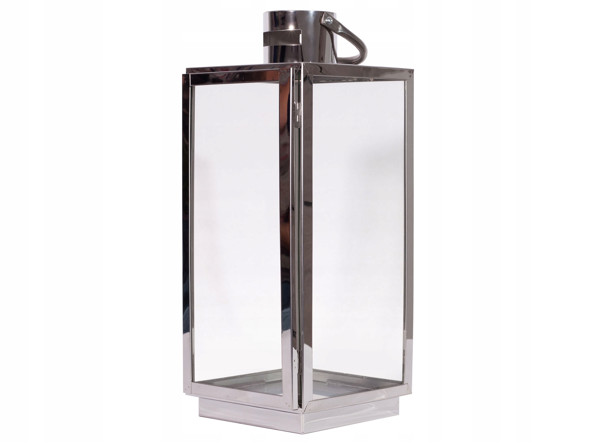 LATARNIA LAMPION ŚWIECZNIK STAL CHROM 56CM XXL
