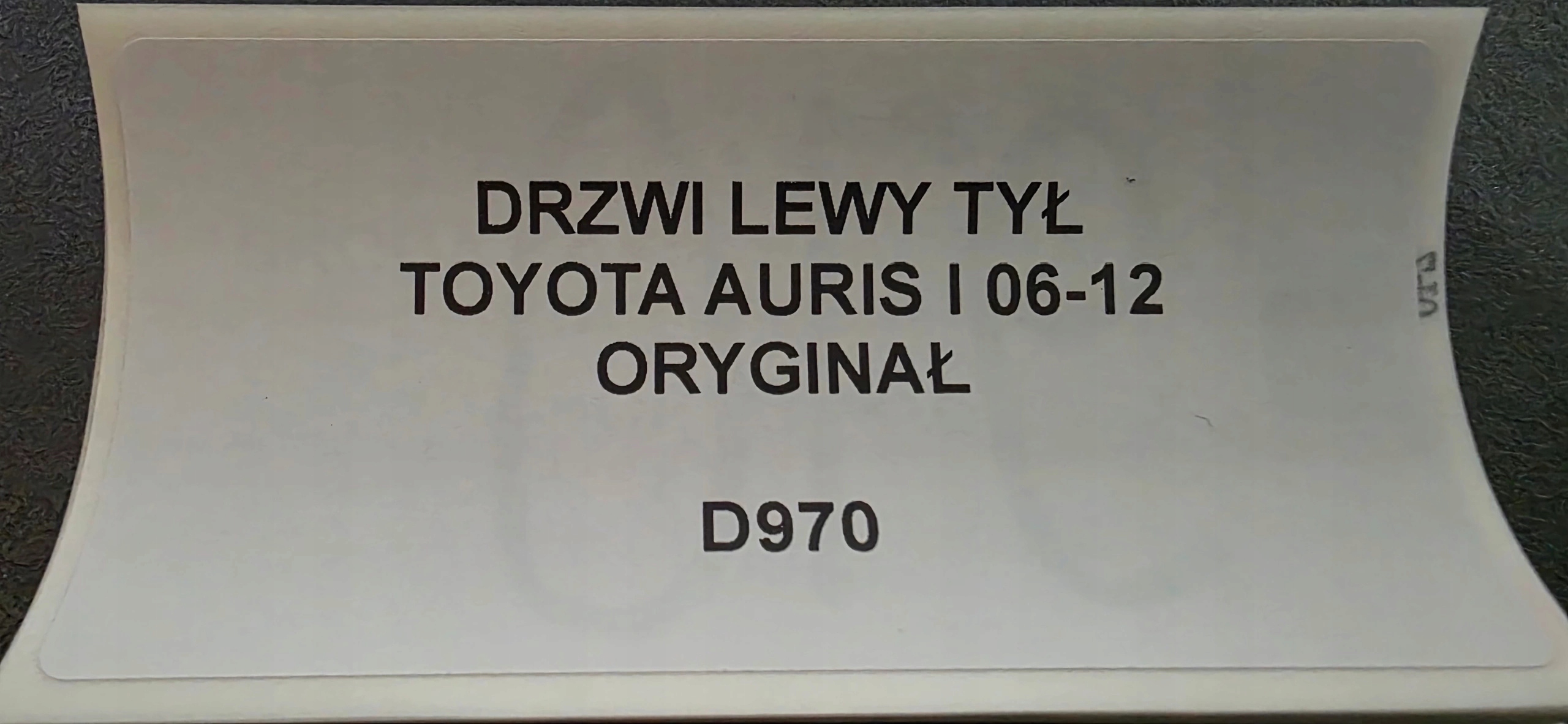 Tür links heck TOYOTA AURIS und 06-12 Original