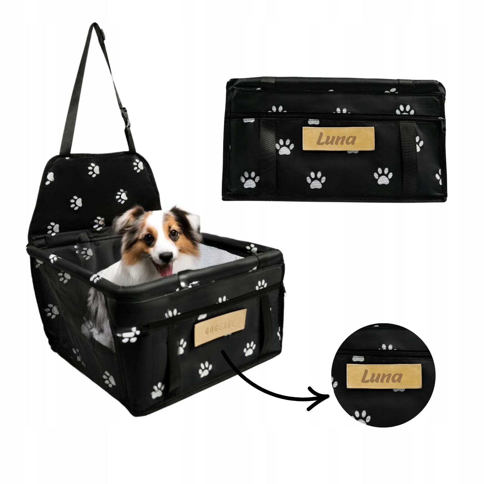 Levně Přepravka pro psa Autosedačka Ochranná podložka Pevná Gravírování Bonus