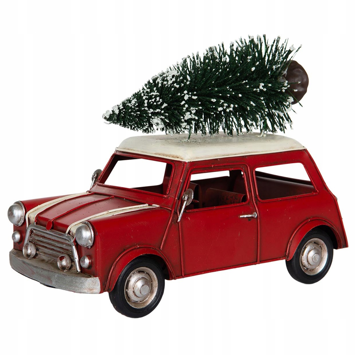 Figurka Auto Vánoční Stromeček Červená Vánoční Dekorace Na Vánoce Dárek 25 cm