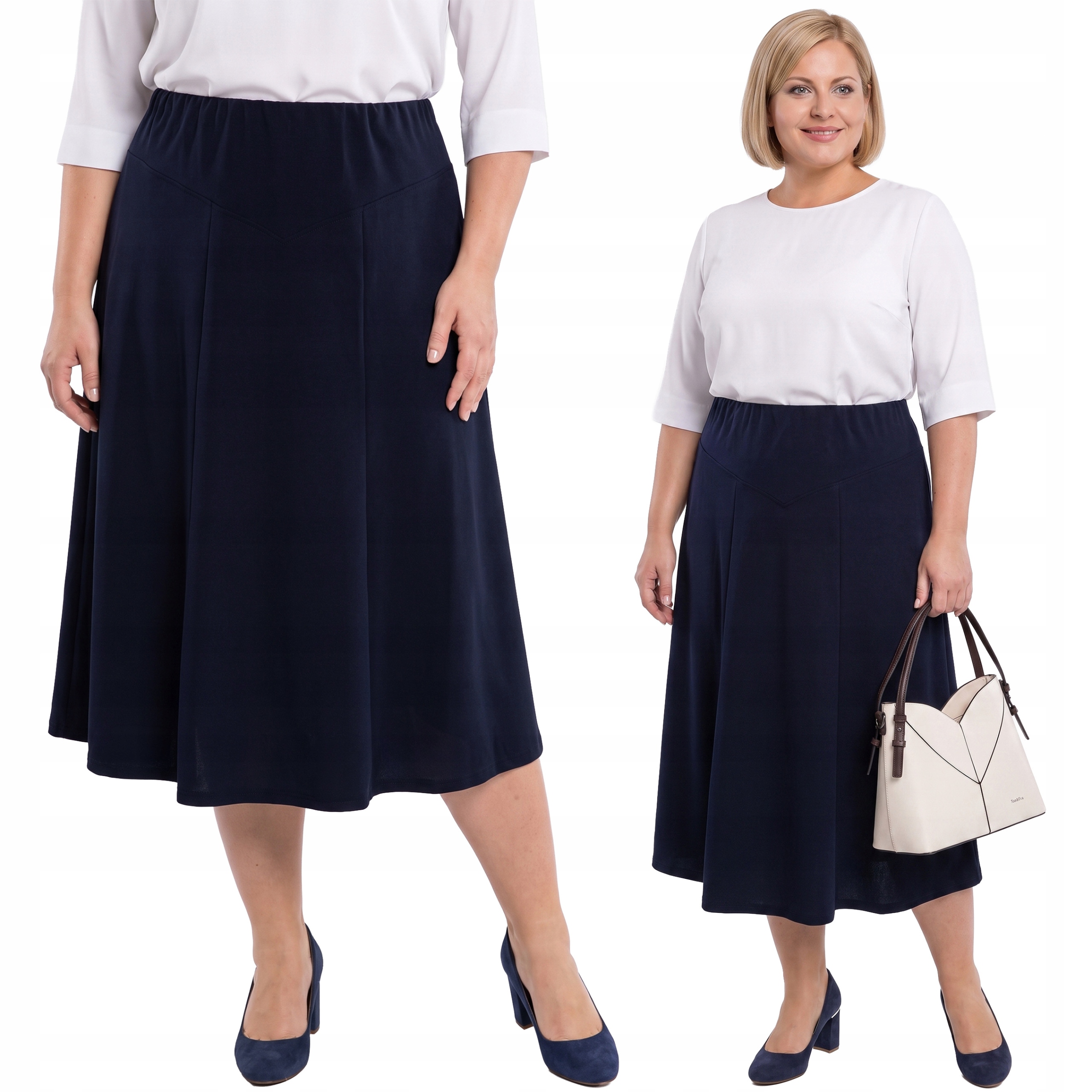 Tmavě modrá sukně plus size velikost 62