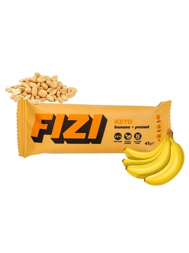 Levně 9 x Fizi proteinová tyčinka Keto banán arašídy Bez Cukru 45 g