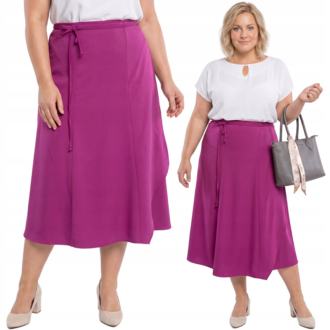 Fuchsiová sukně s vázáním plus size velikost 58/60