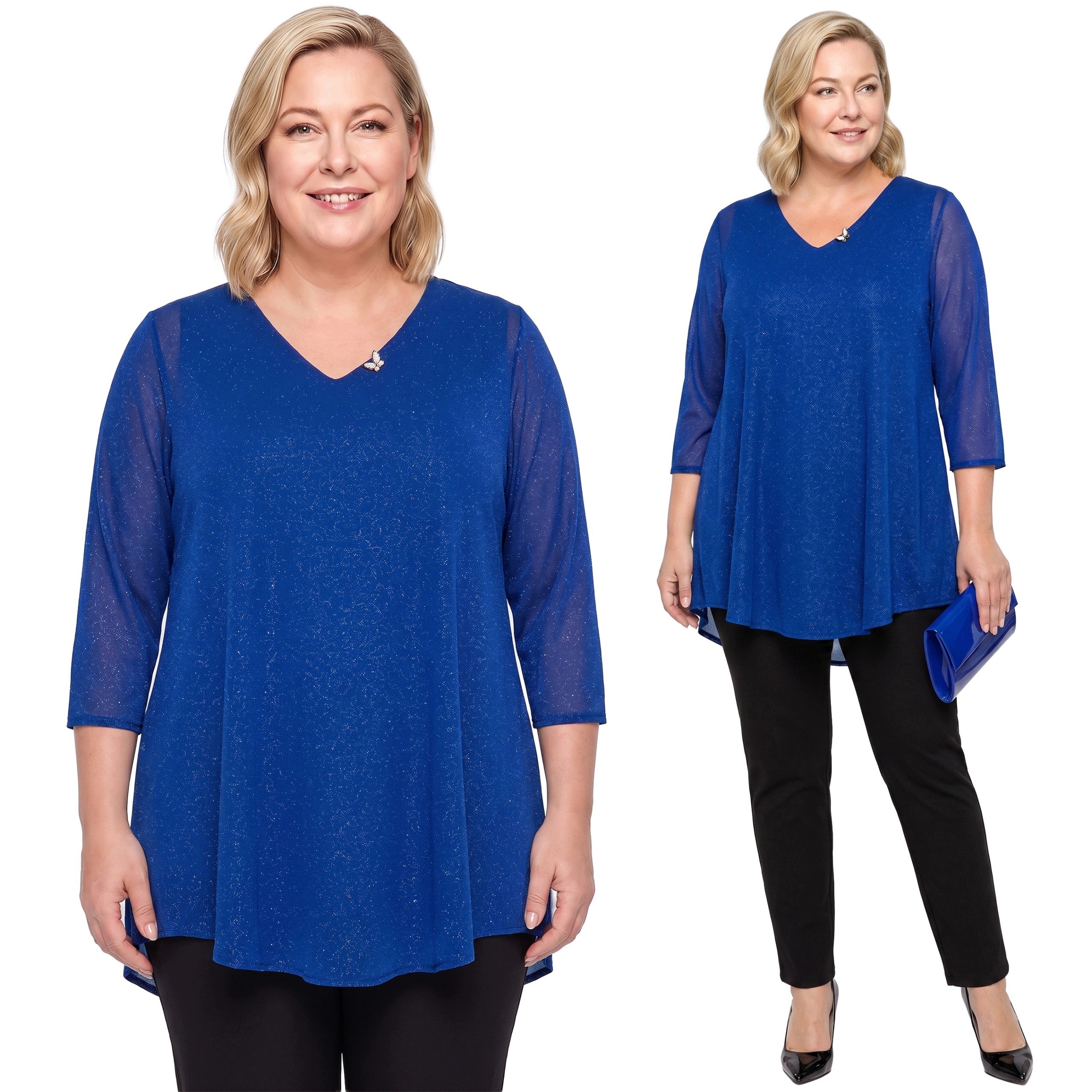Chabrová brokátová tunika plus size velikost 60/62