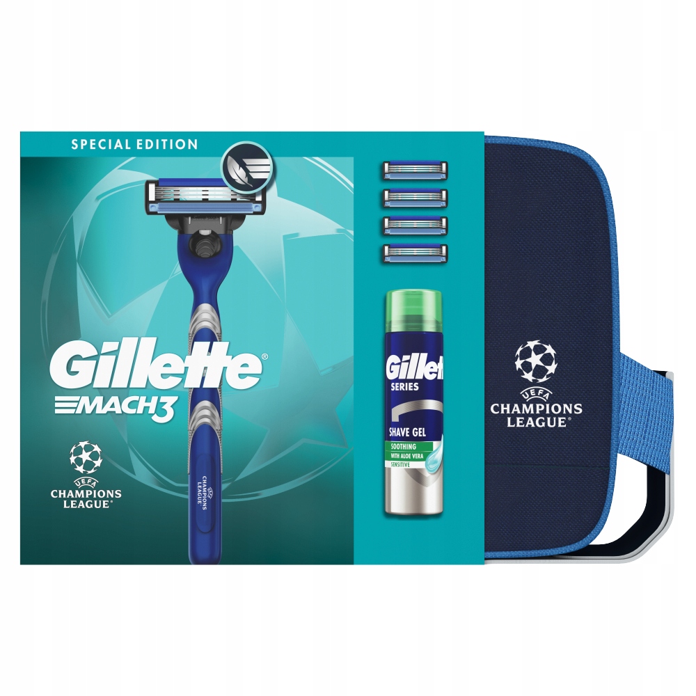 dla faceta Gillette Mach3 Maszynka do golenia, żel i kosmetyczka