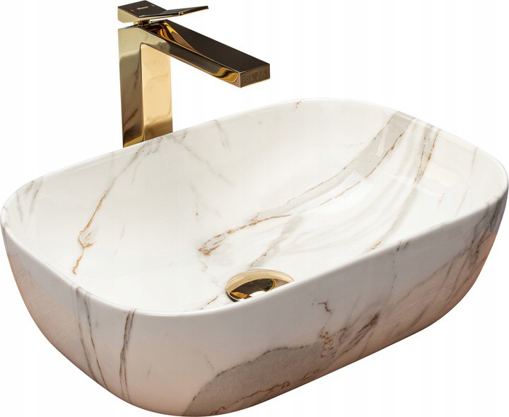 

Umywalka Ceramiczna Belinda Shiny Aiax Beż Marmur