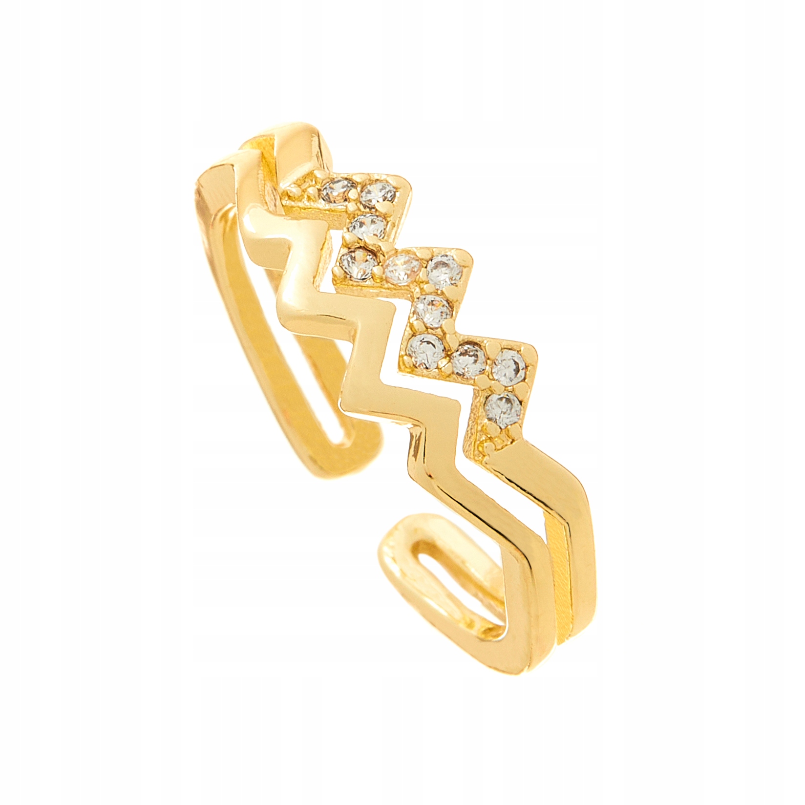 

Złoty Pierścionek Stal Chirurgiczna Z Cyrkoniami