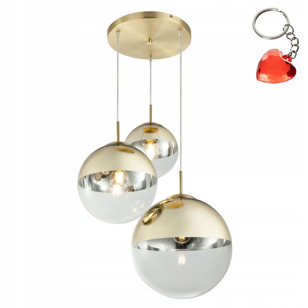 Závesná lampa do obývačky 3xE27 40W sklenené gule Varus 15855-3 Globo