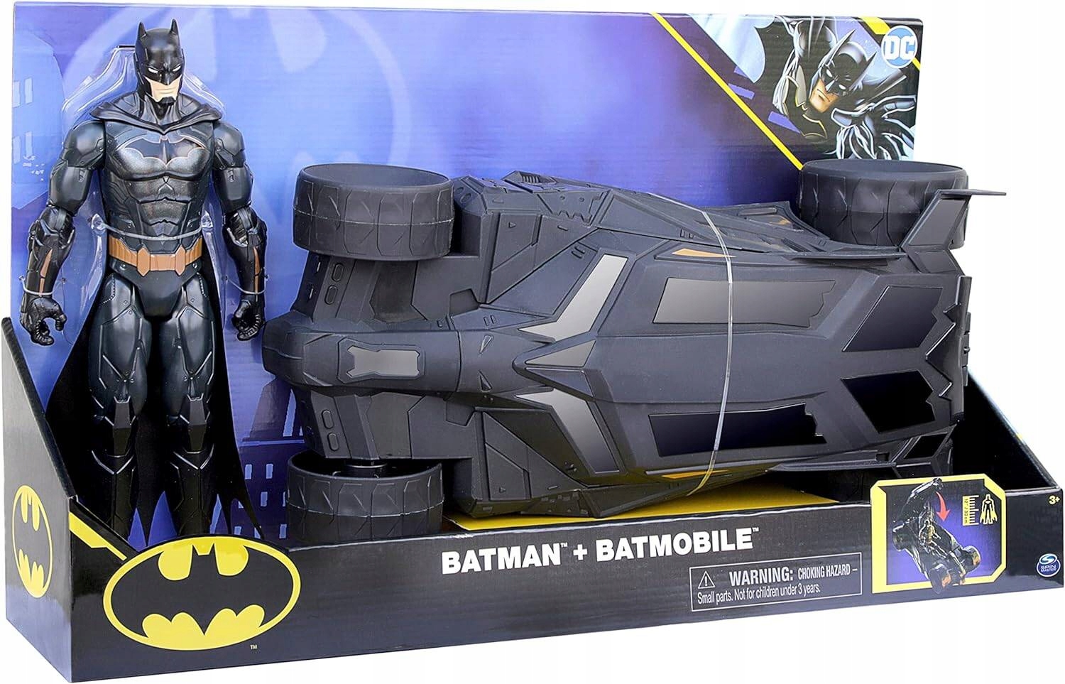 VEĽKÁ SADA BATMOBILE VOZIDLO A POHYBLIVÁ FIGÚRKA BATMAN 30CM DC COMICS