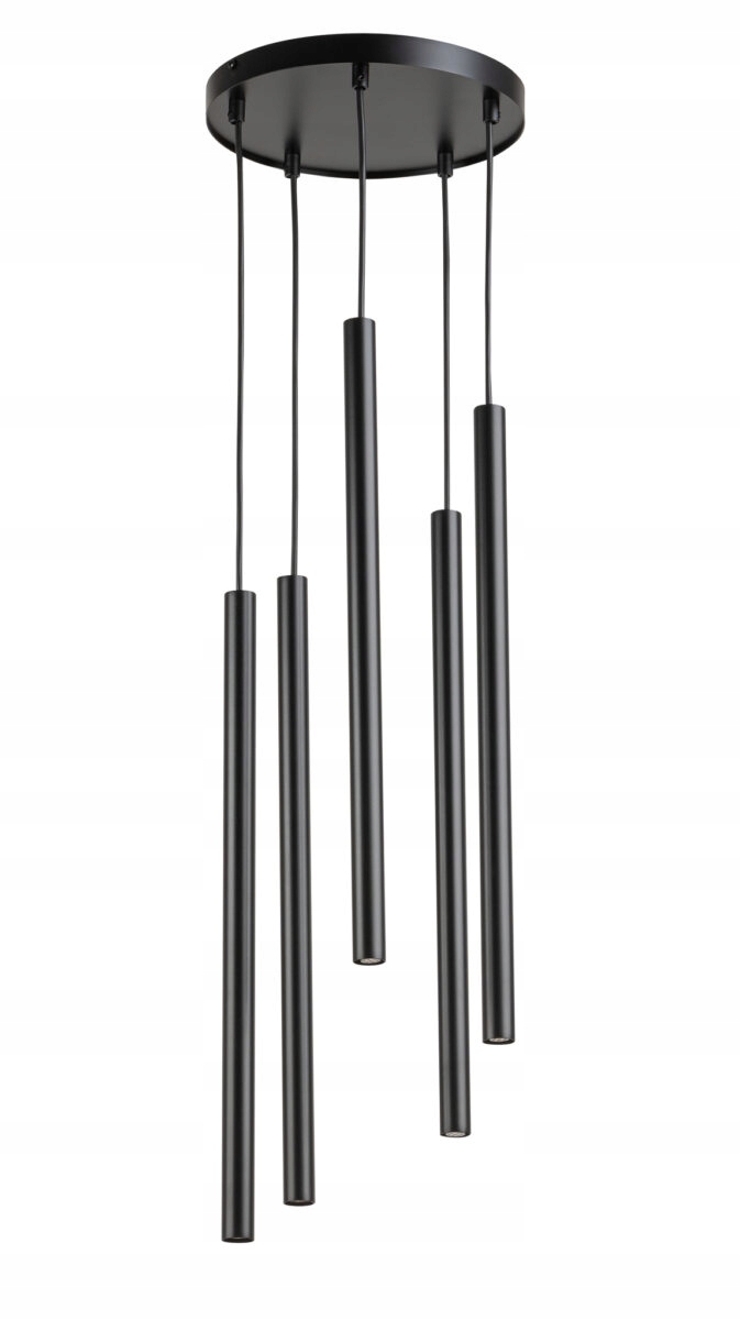 Moderní dekorativní závěsná lampa, černá, kulatá, nad stůl, 5 bodů Sigma