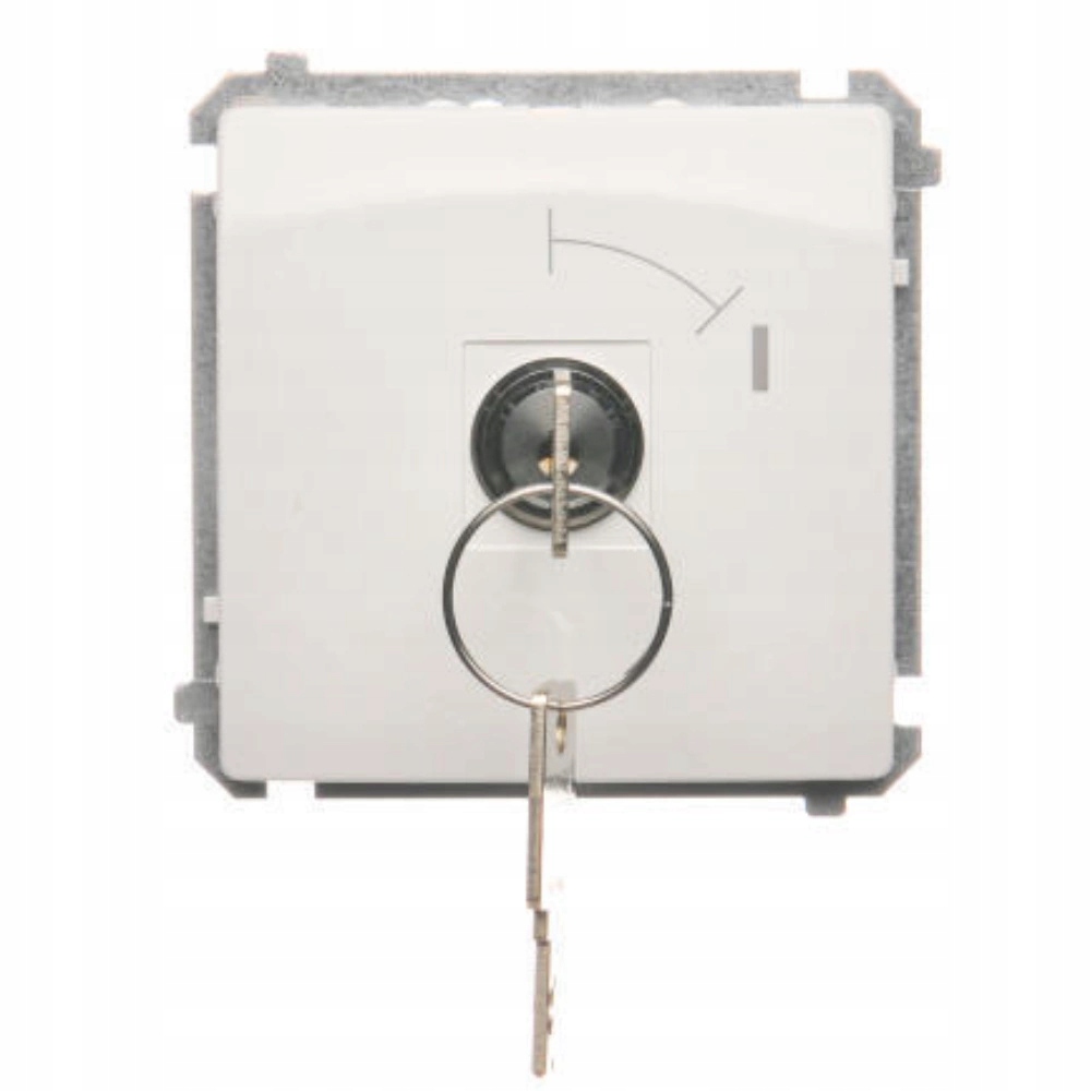 Spojka s kľúčom 2 Polohovací 0-I Momentový Biely Kontakt-Simon