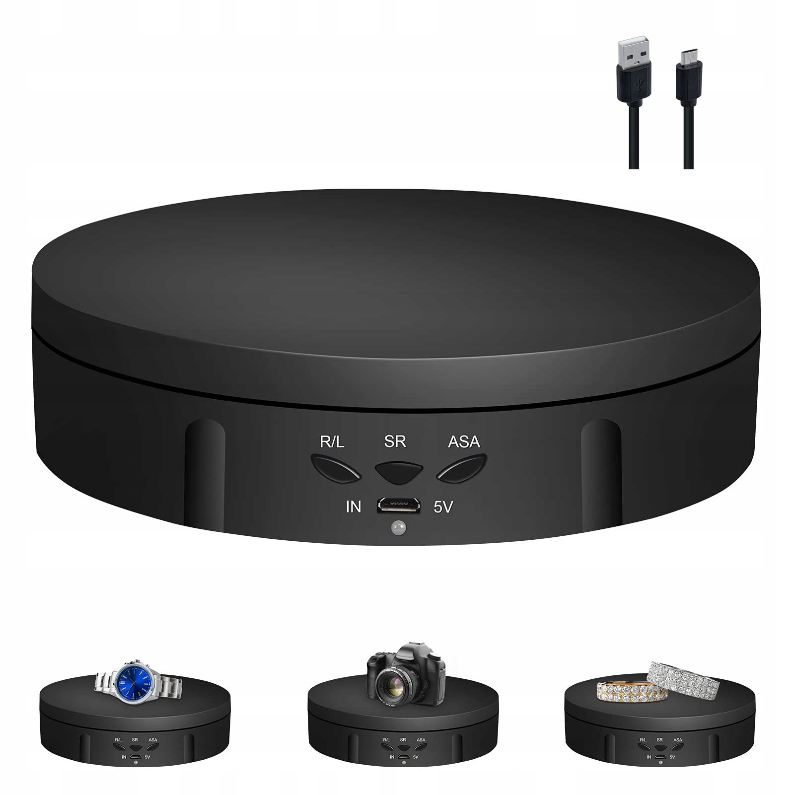 

Ekspozytor Stojak Obrotowy 360° Cichy 3TRYBY Black