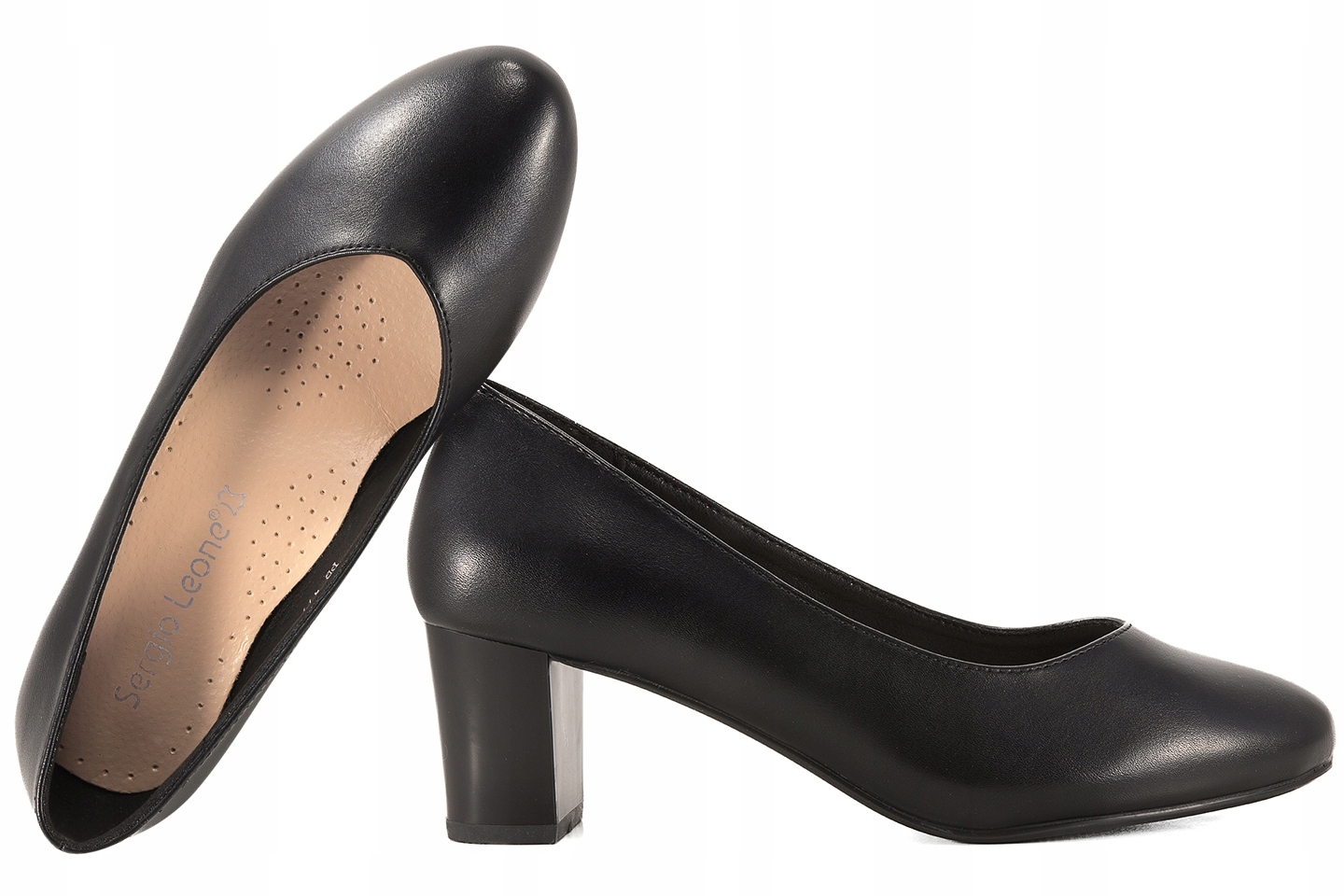 Sergio Leone PB177 Dámské Polobotky Na Podpatku, černé, 40 Černá