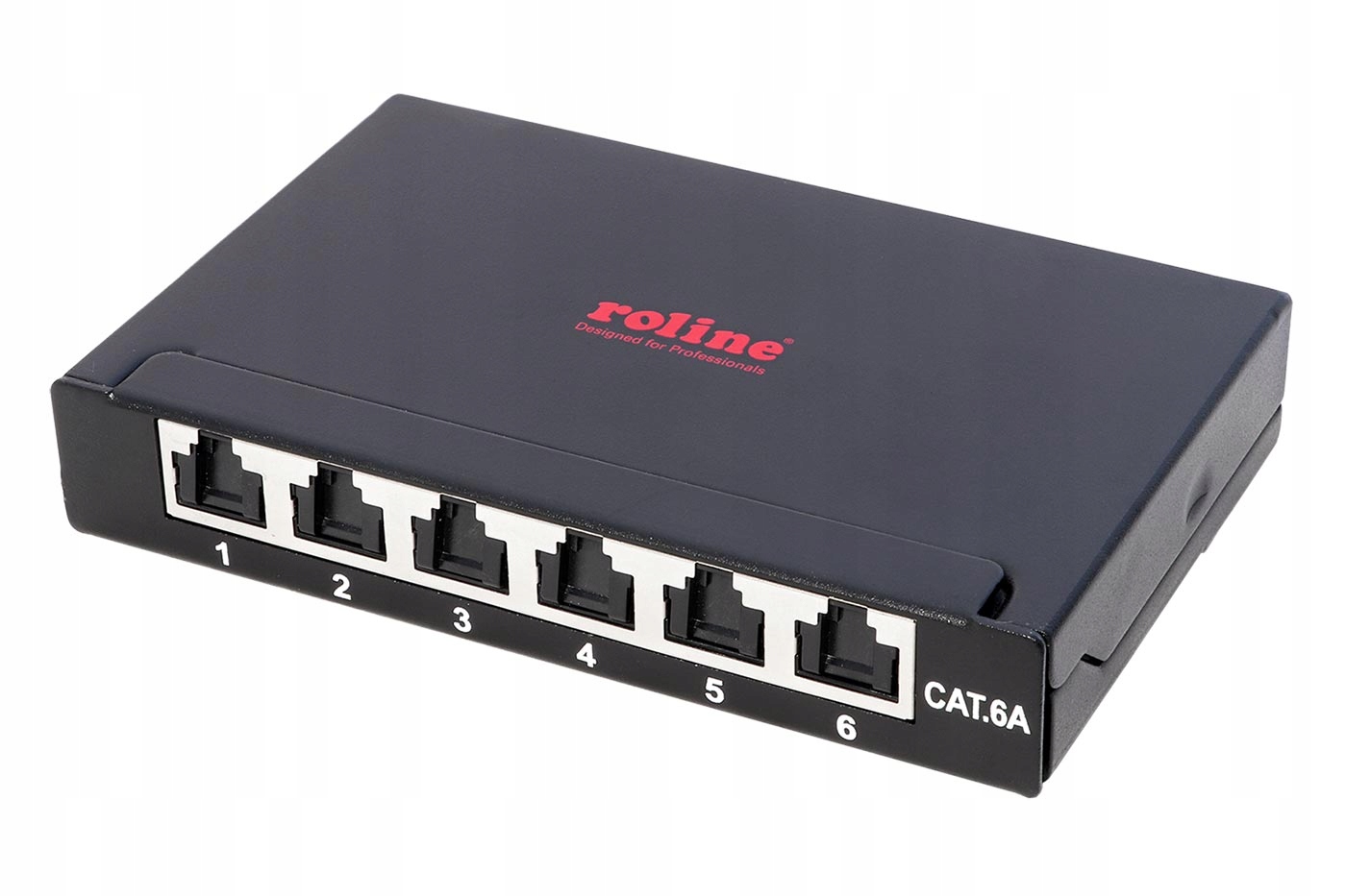Roline Patchpanel mini, kat. 6a Stp, 0,5U, 6 portů, černý