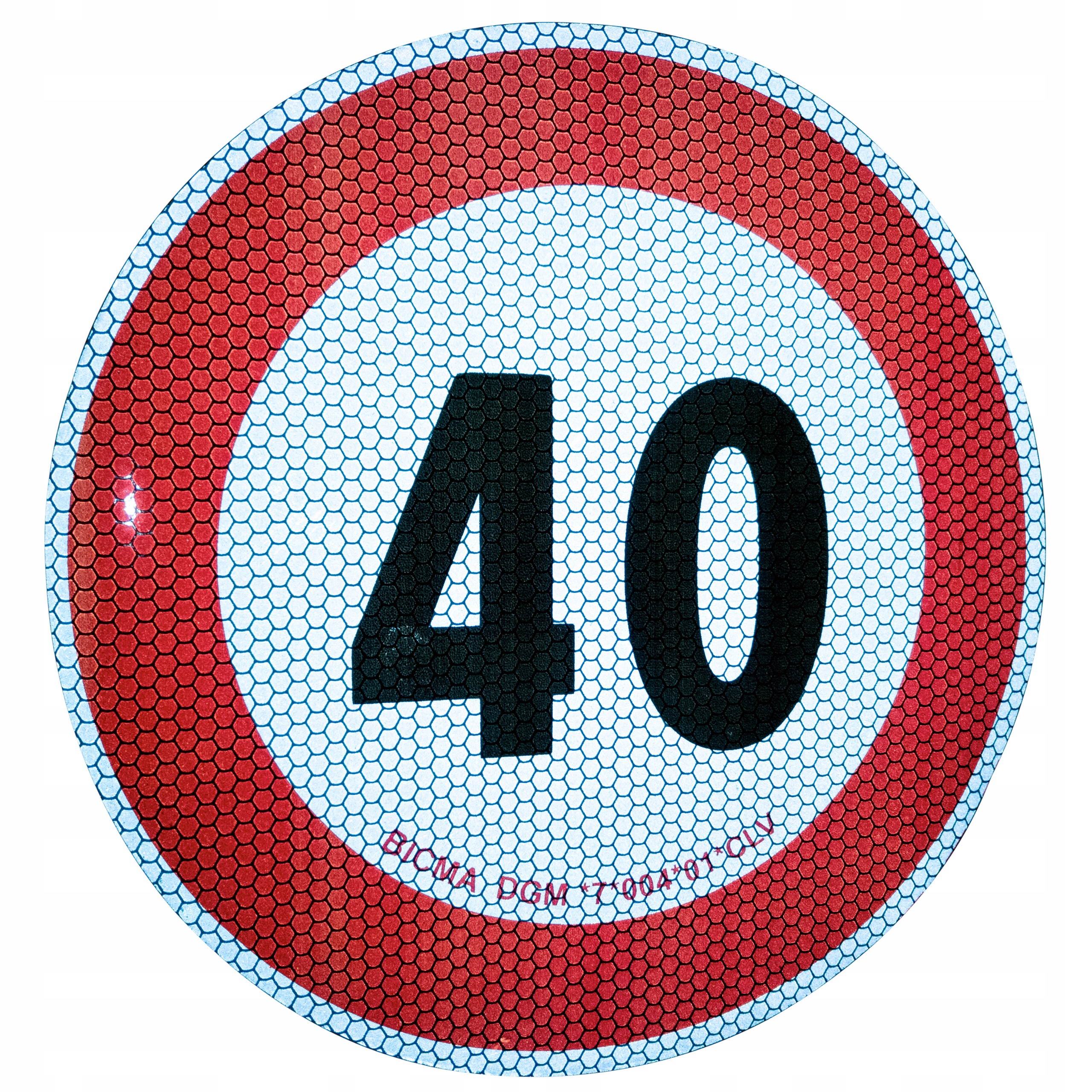 

Naklejka ograniczenie prędkości 40km/h odblaskowa
