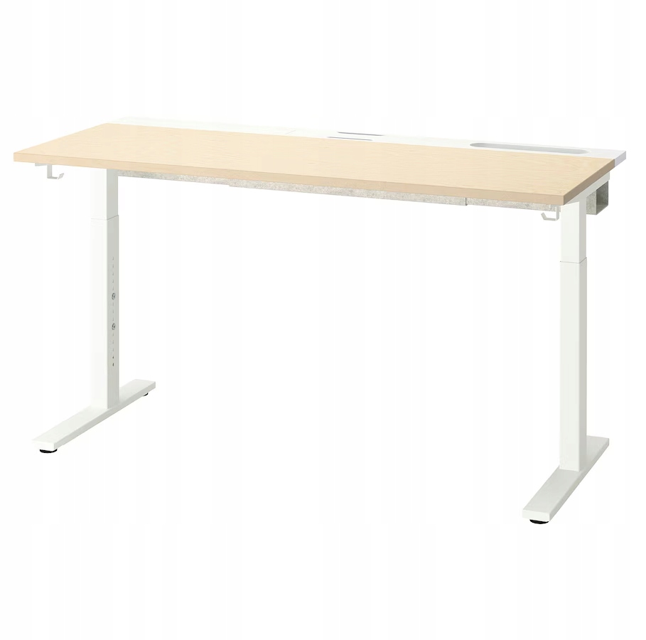 Biurko Mittzon Ikea okl brzoza 140 x 60 x 85 cm biały, Regulacja wysokości