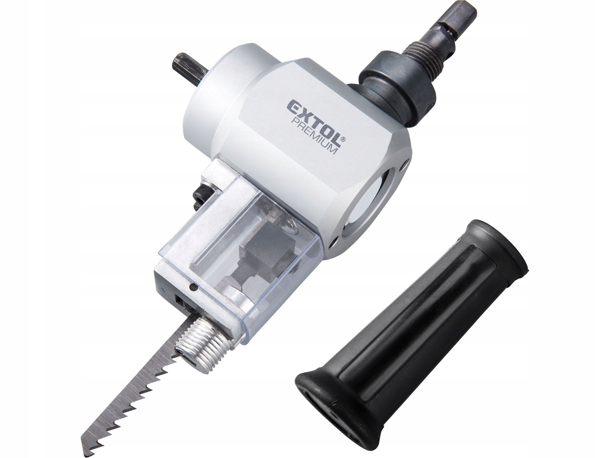 Nástavec na vrtačku 2funkční, k stříhaní plechu/řezání dřeva