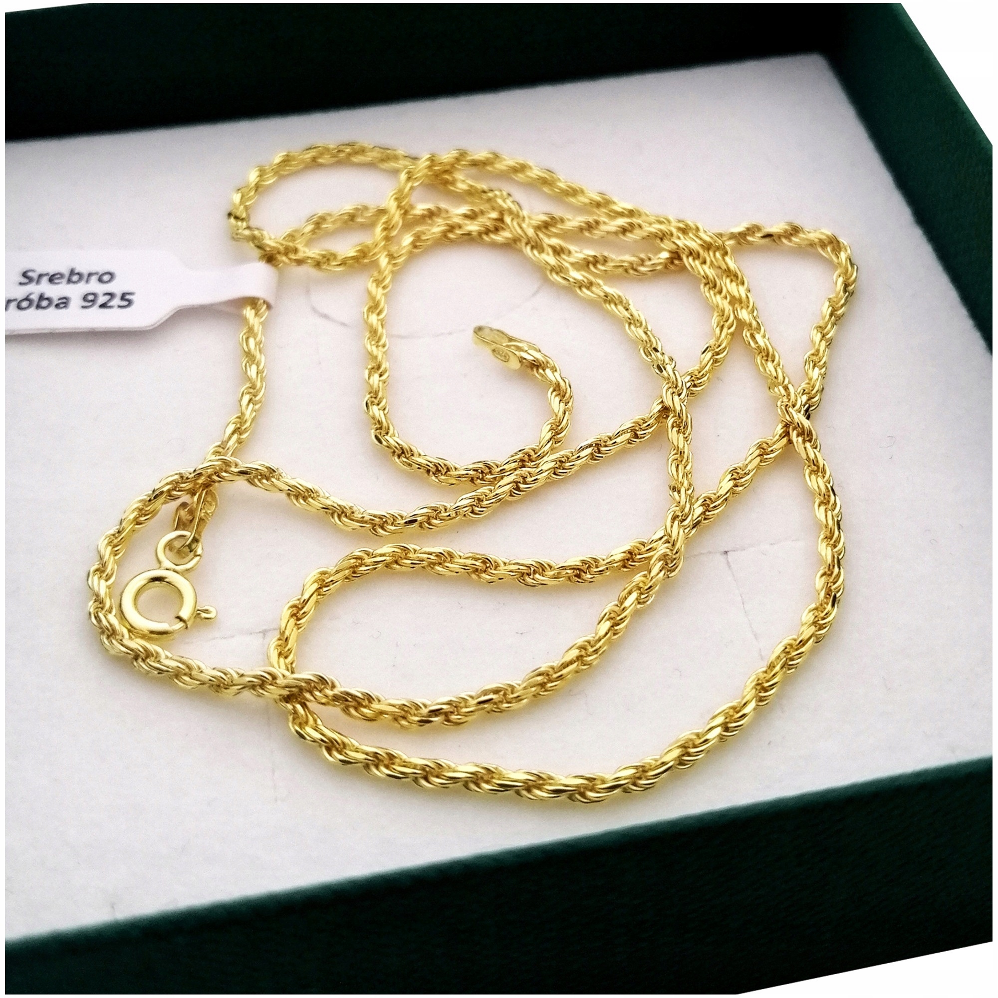 Krásný Dámský Zlatý Řetízek Kordel 55 CM Ryzost 925 Náhrdelník Pro Maminčinu Ženu