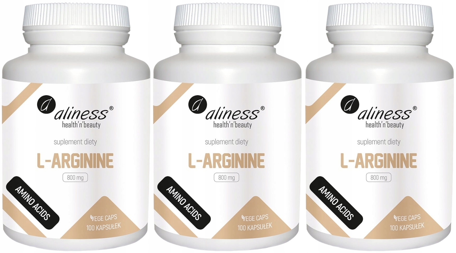 3x Aliness L-Arginine 800 mg 100 kapslí Tlak krve Metabolismus tuků